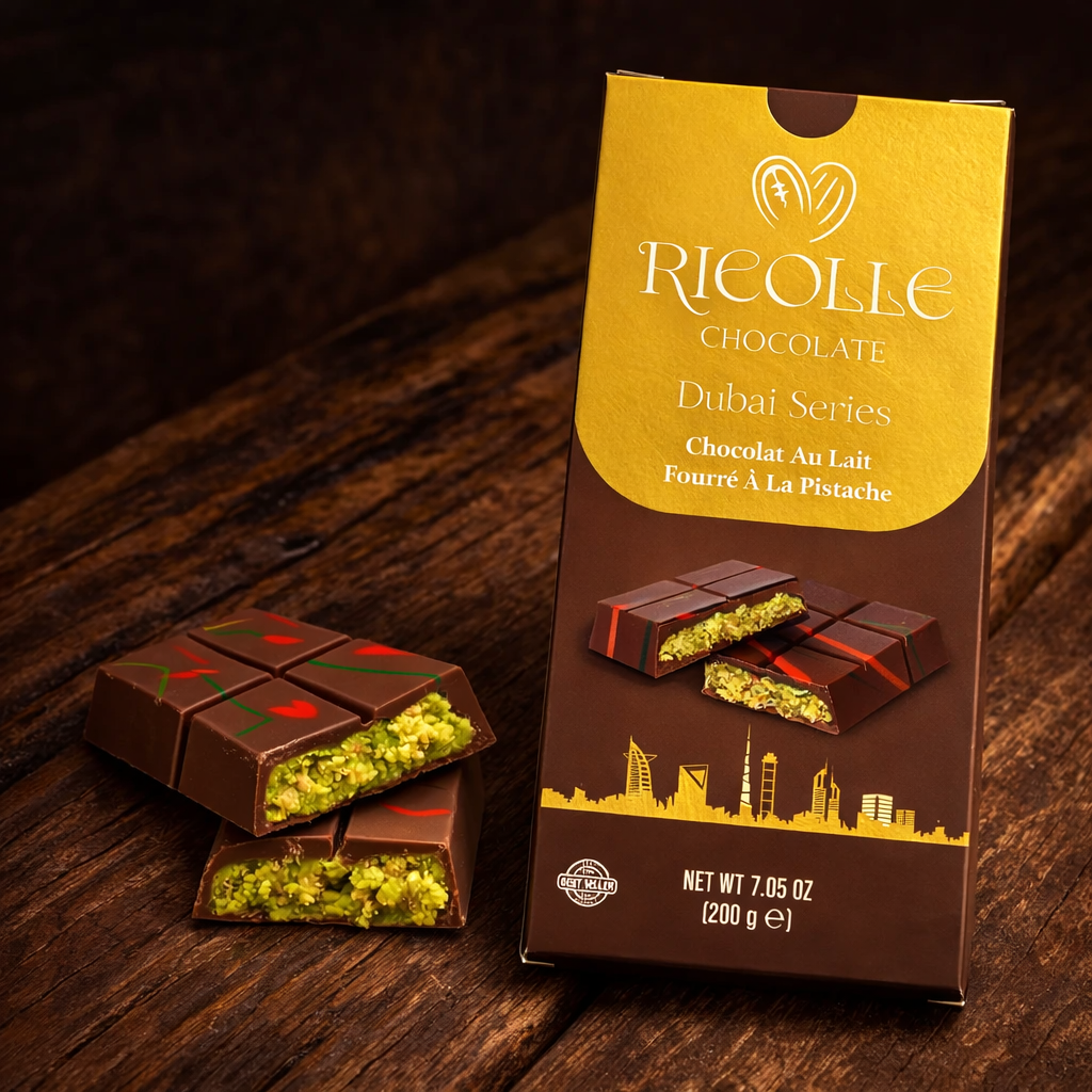 Ricolle Chocolate: Dubai Pistachio Series — Grande Bar (200g)