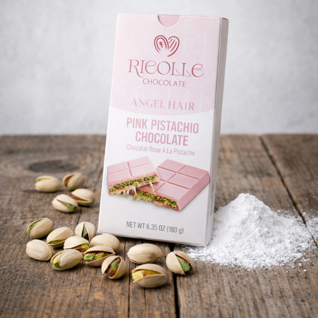 Ricolle Chocolate - Angel Hair Pink Pistachio Large 180g